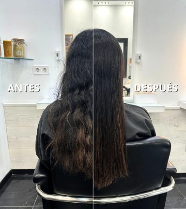 Resultado de alisado ecológico – cabello sedoso y manejable