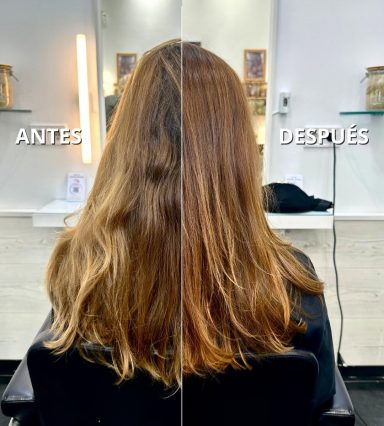 resultado de coloración vegetal rubio dorado con barros